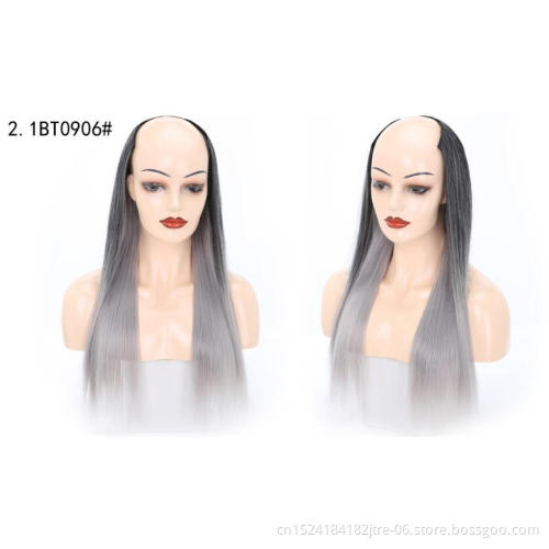 3 4 half synthetic wig, chinese chemical u part lace front synthetic half wig